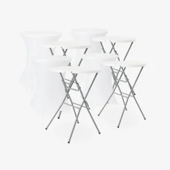 Vouwbare stalen statafel met beschermhoes (set van 4)