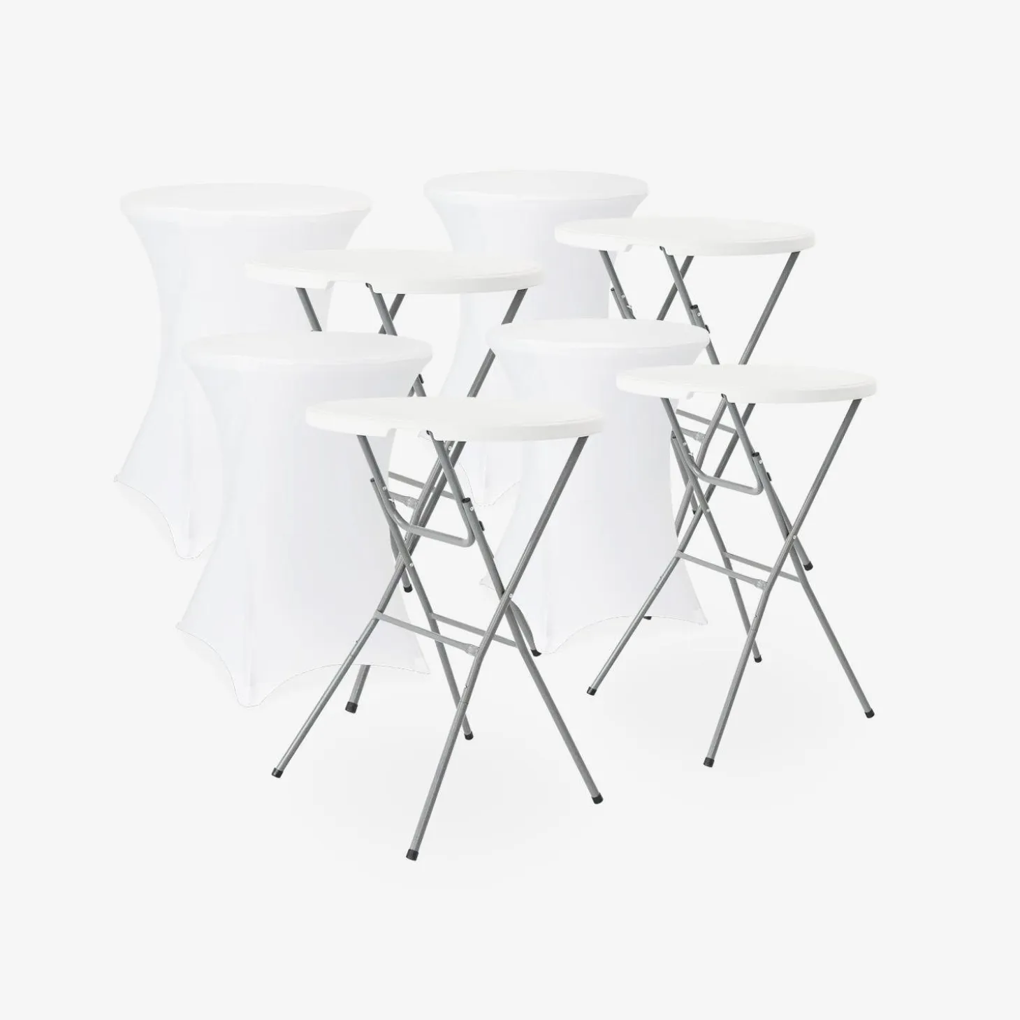 Vouwbare stalen statafel met beschermhoes (set van 4)