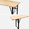Vouwbare tafel van dennenhout met 2 banken (set van 2)