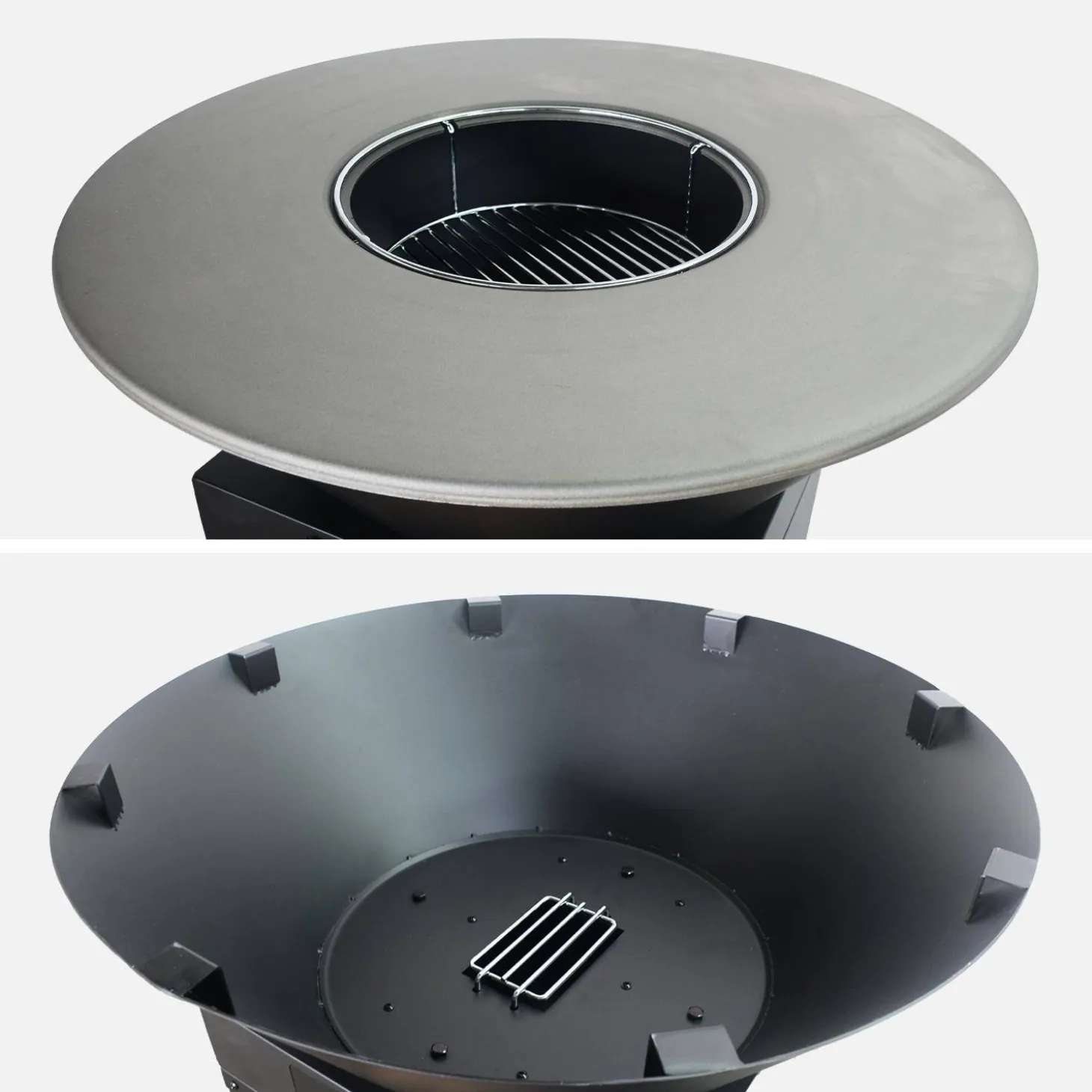 Vuurkorf barbecue Ø81,5cm, grillrooster, houtopslag