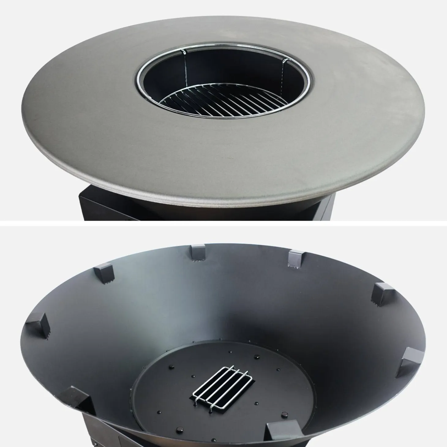 Vuurkorf barbecue Ø81,5cm met grillrooster, opbergruimte, deksel en gereedschap