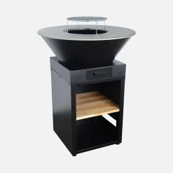 Vuurkorf barbecue Ø81,5cm met grillrooster opbergruimte en deksel