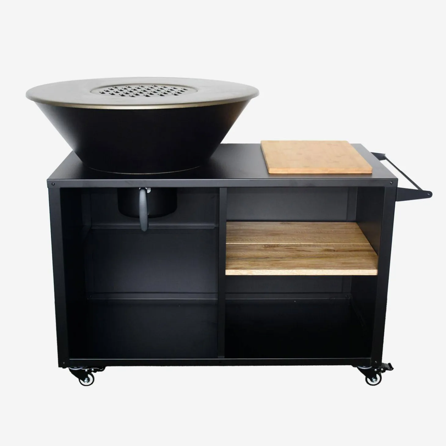 Vuurschaal Ø80cm, grillrooster, houtopslag + beschermhoes