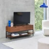 Walnootkleurig houten TV-meubel met 3 laden