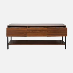 Walnootkleurig houten TV-meubel met 3 laden