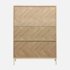 Wandkast 2 deuren houtdecor visgraatmotief 80cm