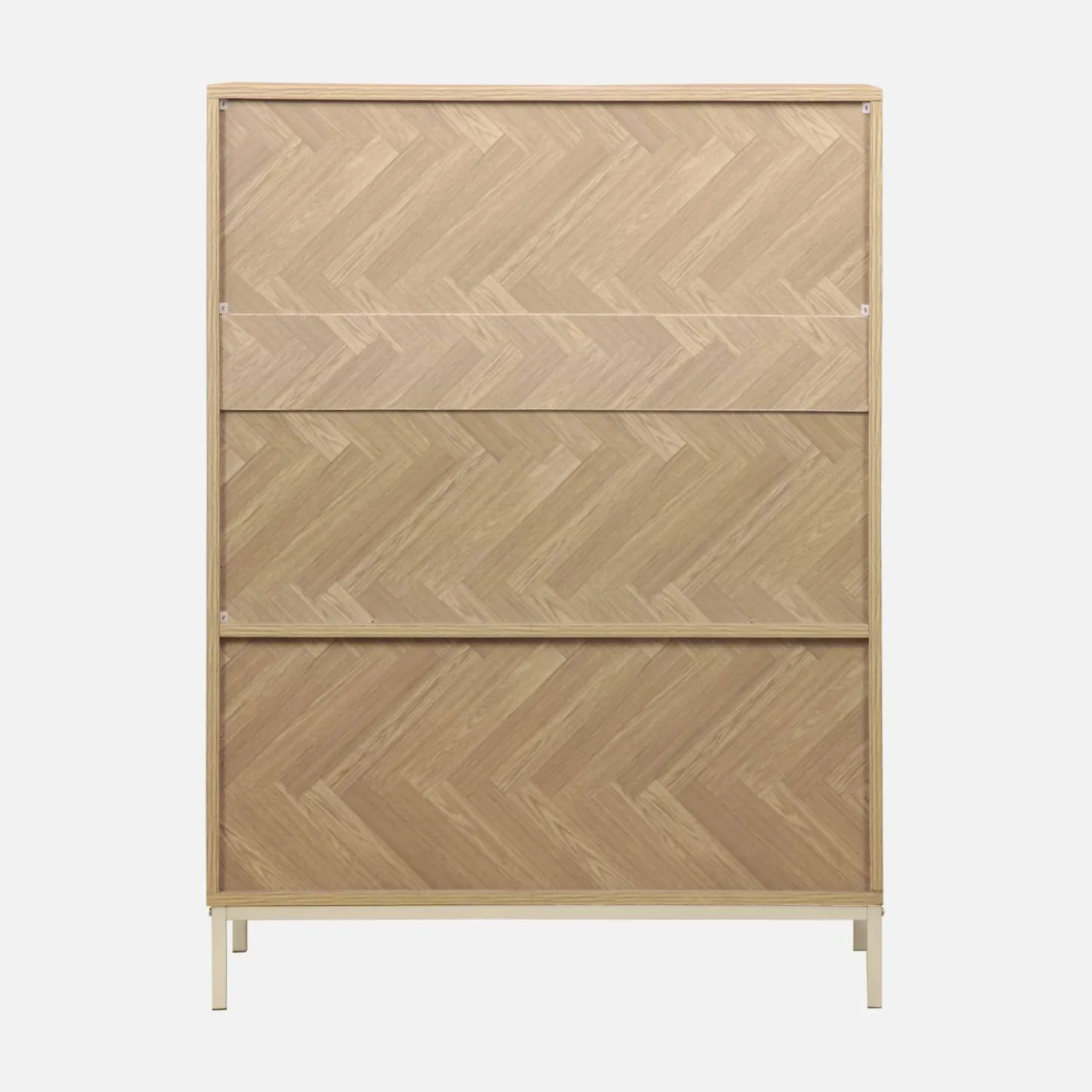Wandkast 2 deuren houtdecor visgraatmotief 80cm