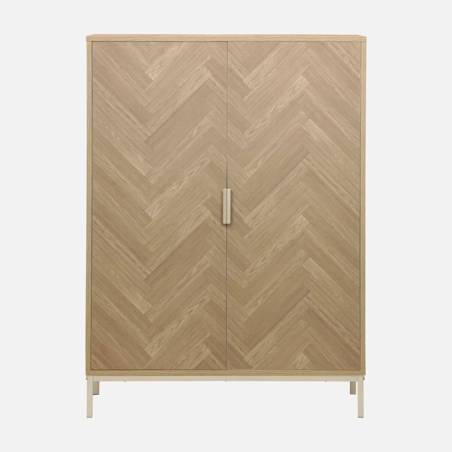 Wandkast 2 deuren houtdecor visgraatmotief 80cm