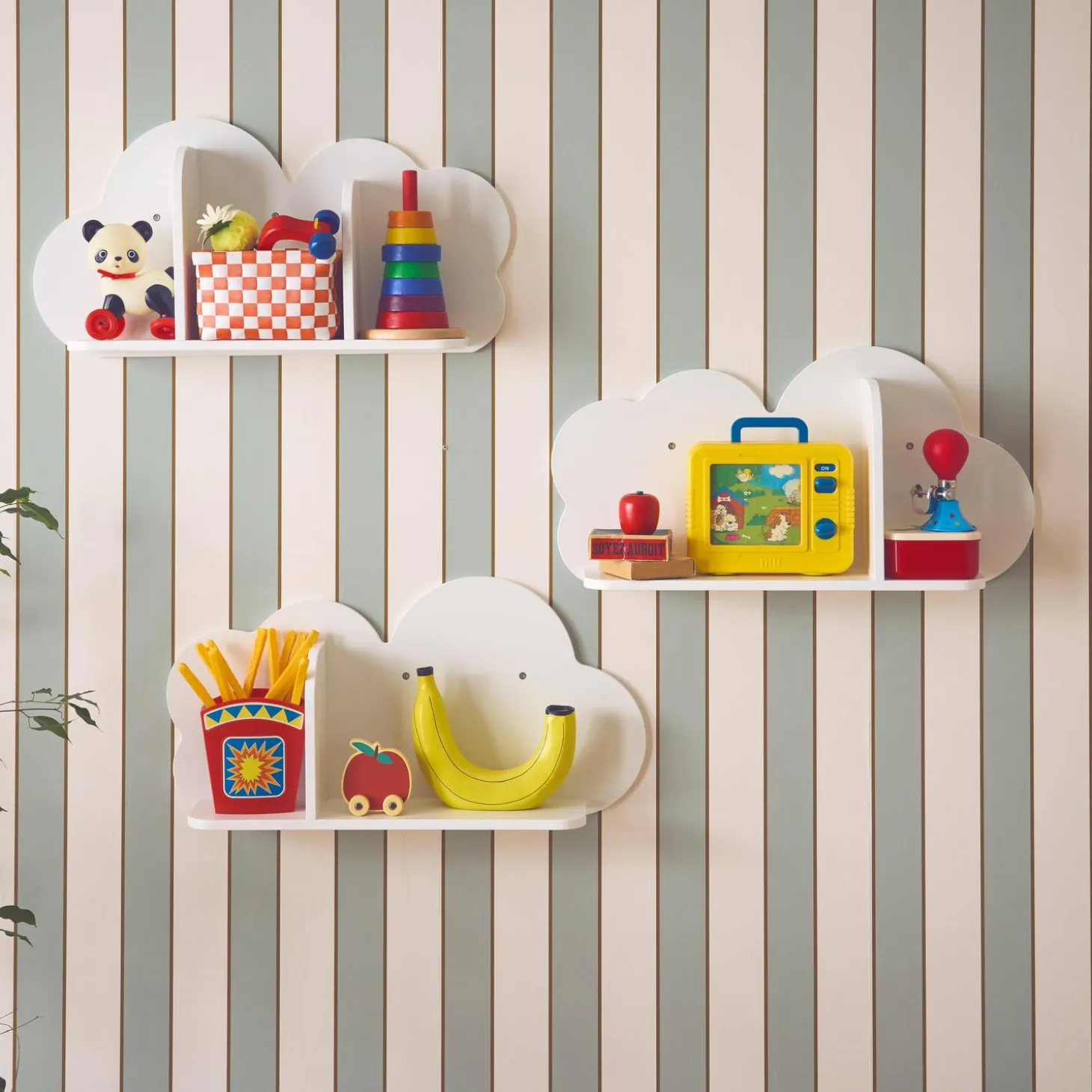 Wandplanken Cloud voor kinderkamer (set van 3)