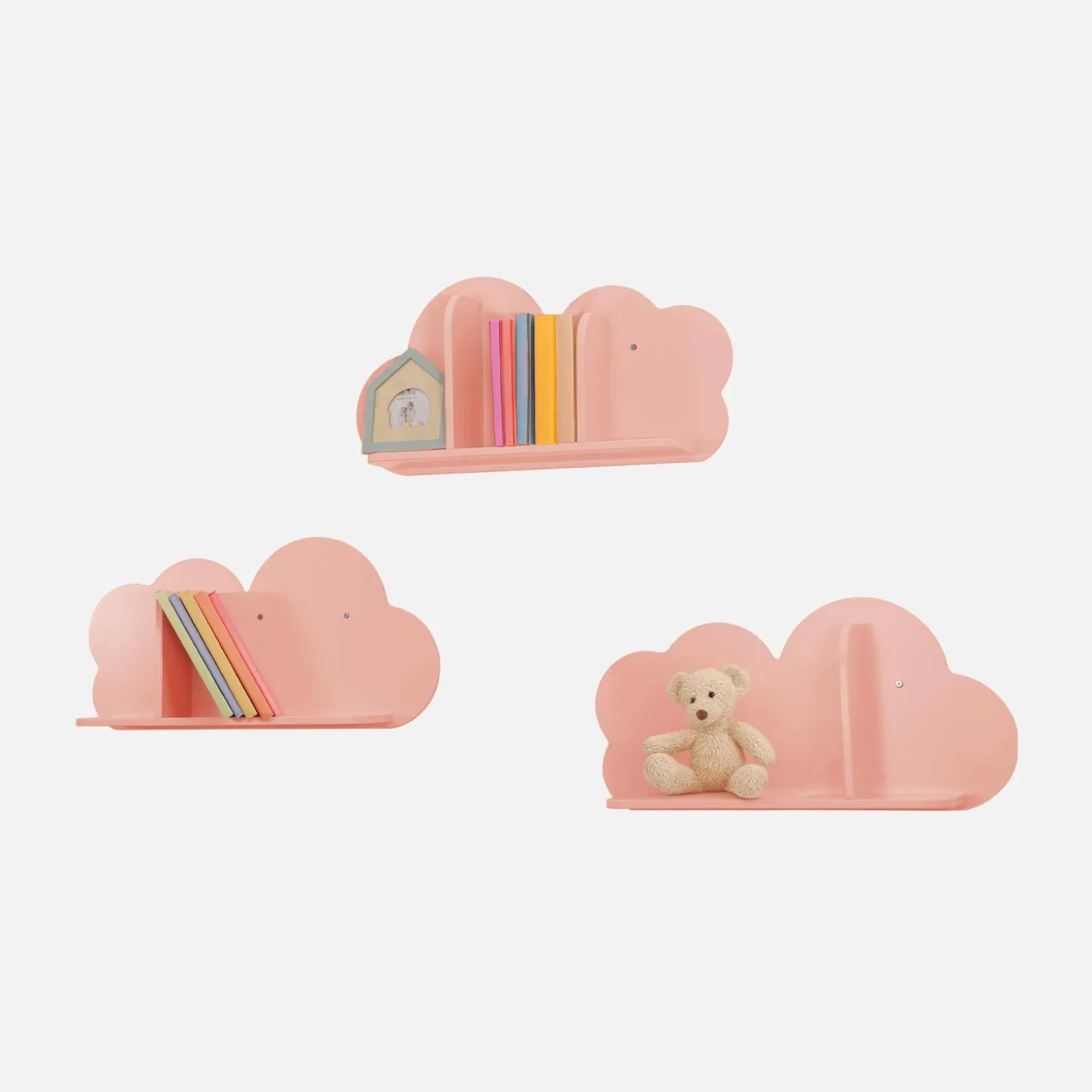 Wandplanken Cloud voor kinderkamer (set van 3)
