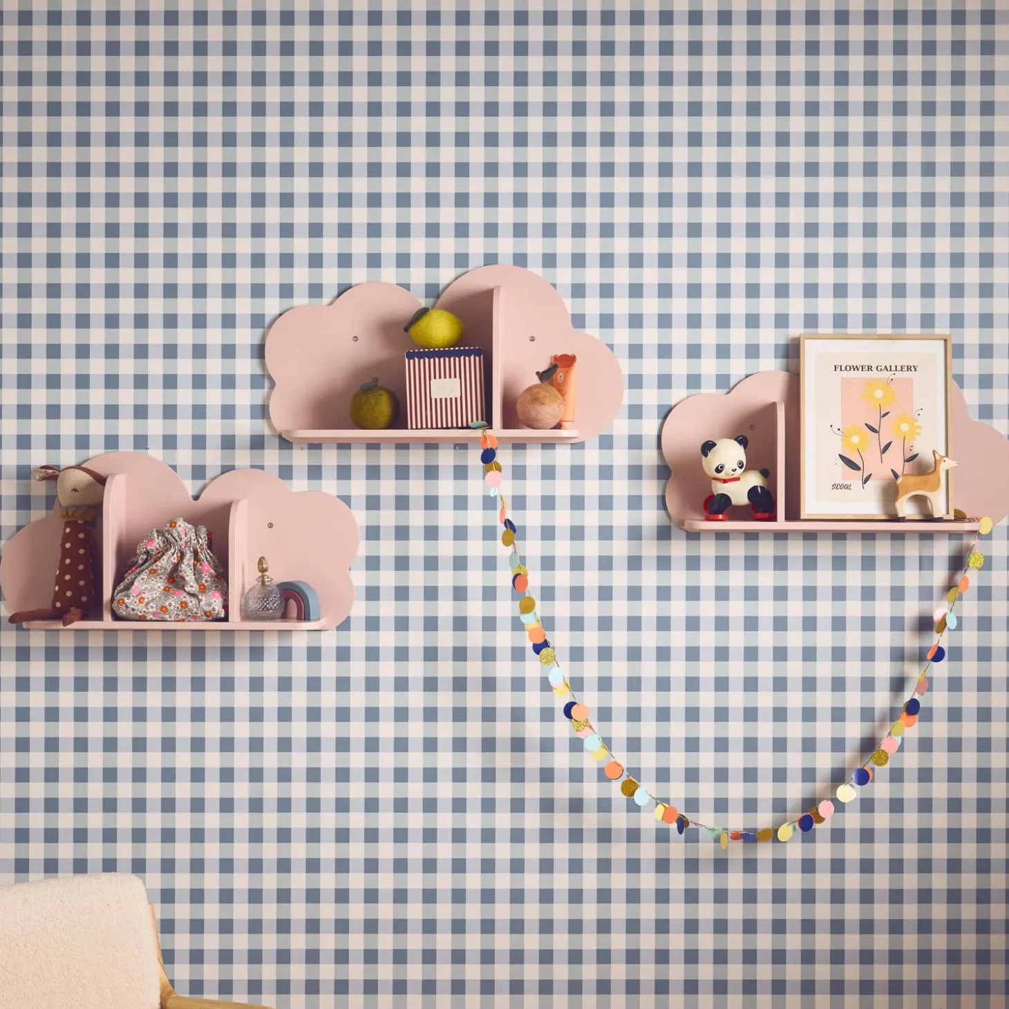Wandplanken Cloud voor kinderkamer (set van 3)