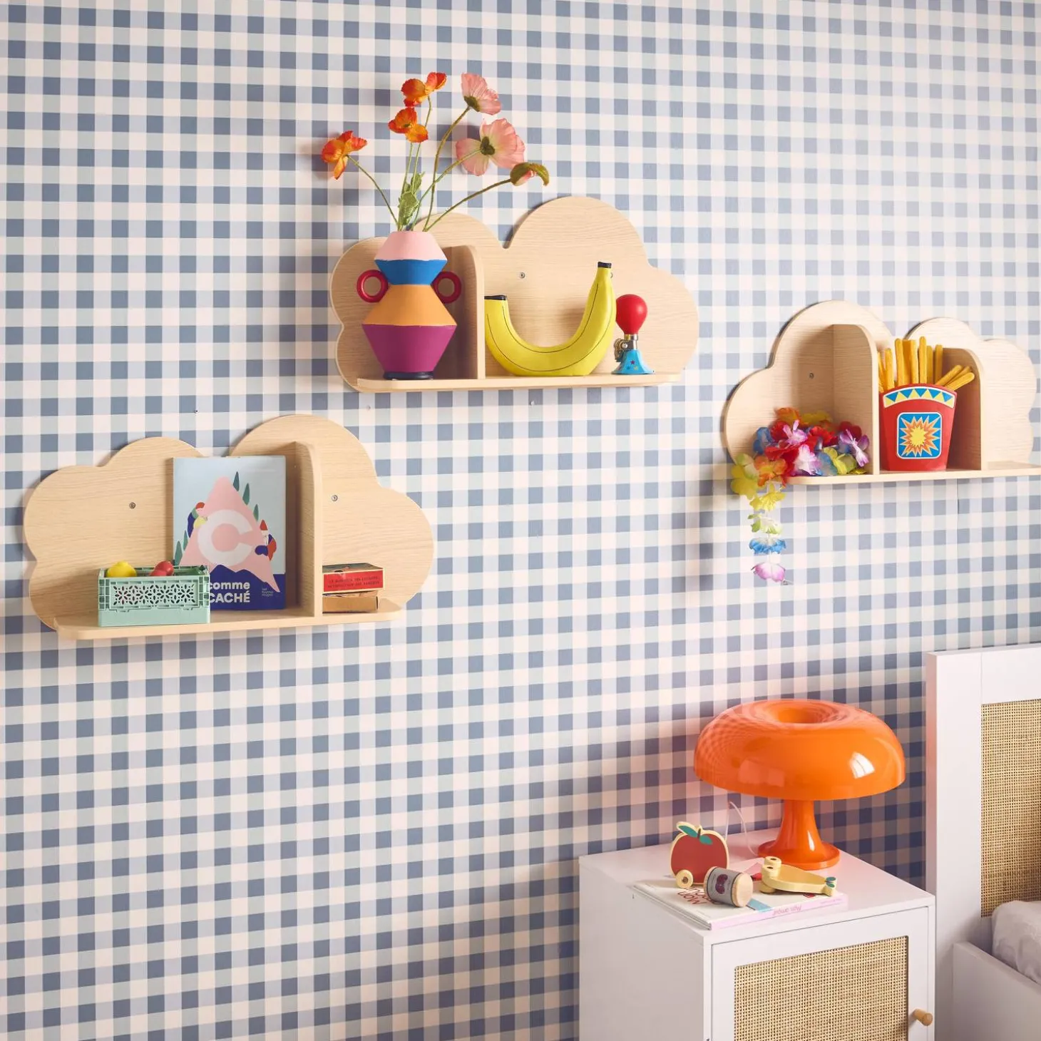 Wandplanken Cloud voor kinderkamer (set van 3)