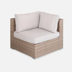 Wicker hoek loungeset 5 plaatsen