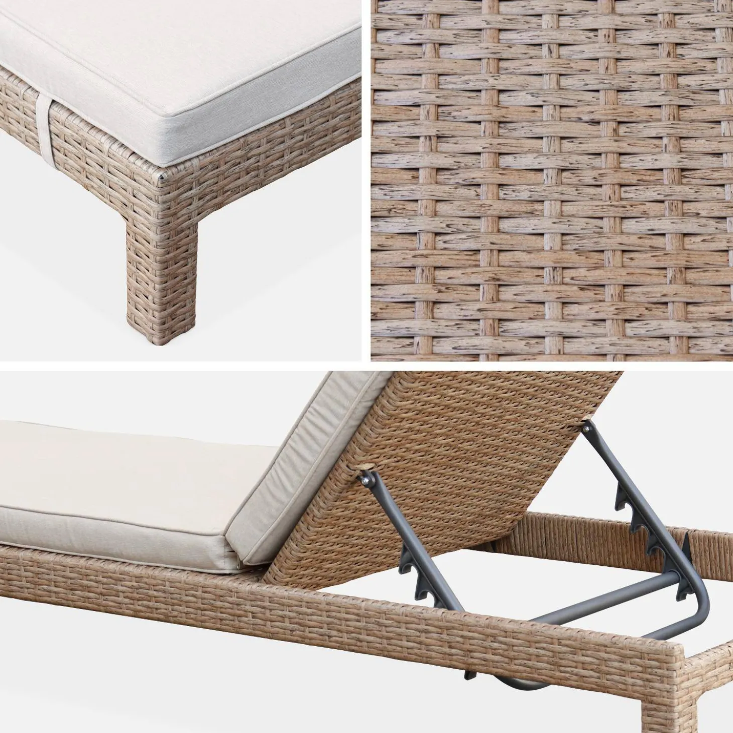 Wicker ligbed, set van 2
