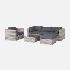 Wicker loungeset 5 plaatsen