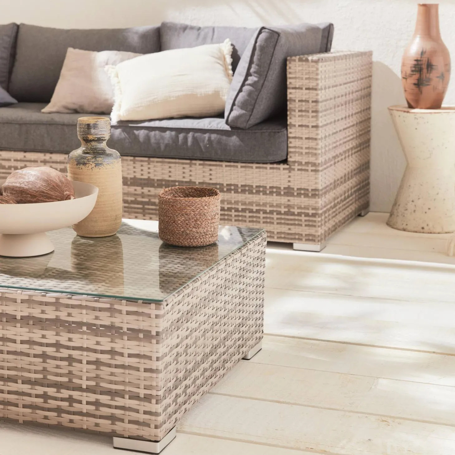Wicker loungeset 8-10 plaatsen