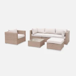 Wicker loungeset 5 plaatsen