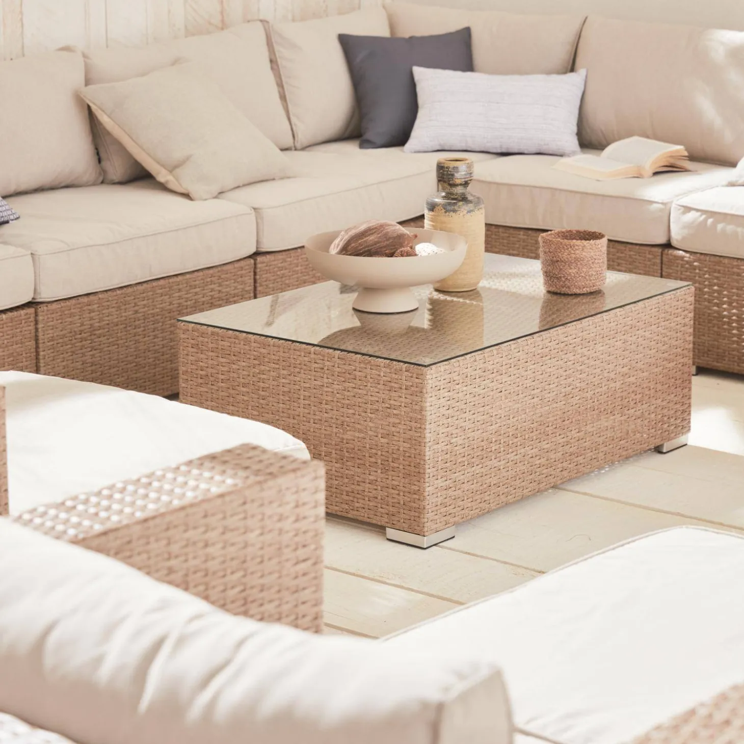 Wicker loungeset 12 tot 14 plaatsen