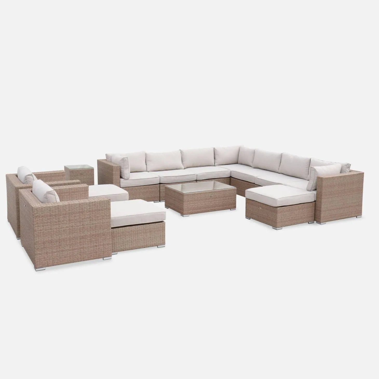 Wicker loungeset 12 tot 14 plaatsen