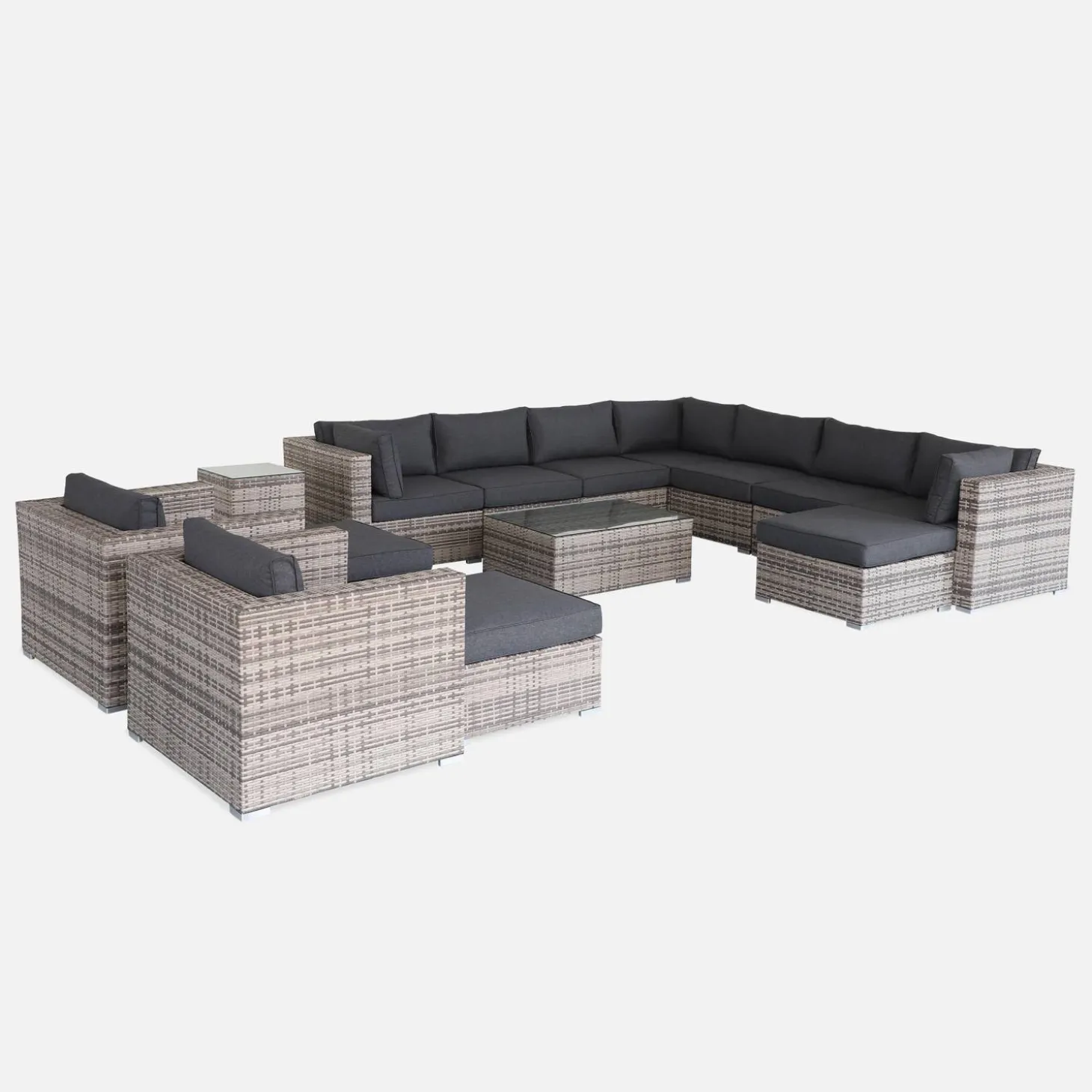 Wicker loungeset 12 tot 14 plaatsen