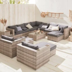 Wicker loungeset 12 tot 14 plaatsen