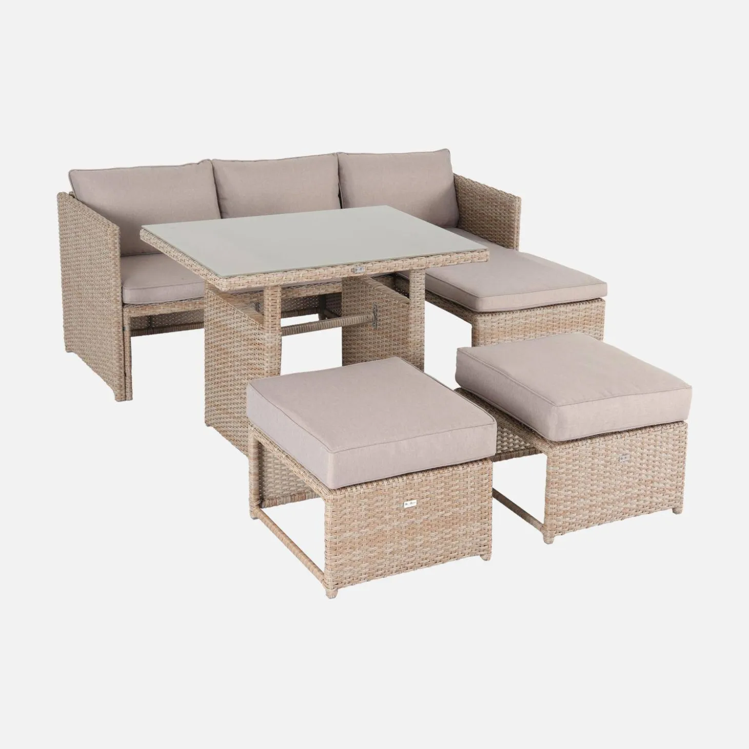 Wicker tuinset, 6 plaatsen
