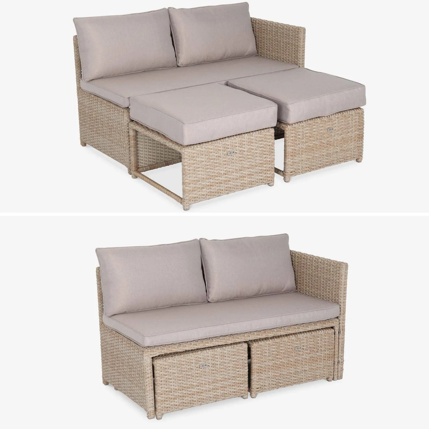 Wicker tuinset, 6 plaatsen