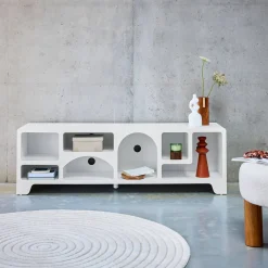 Wit hout effect organisch tv-meubel, 160cm