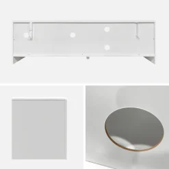 Wit hout effect organisch tv-meubel, 160cm