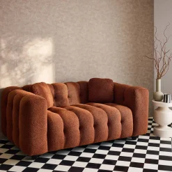 2-zitsbank, bekleed met bouclé textuur