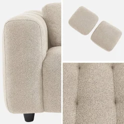 2-zitsbank, bekleed met bouclé textuur