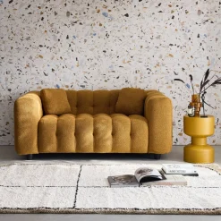 2-zitsbank, bekleed met bouclé textuur