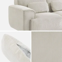 3-zitsbank met corduroy bekleding