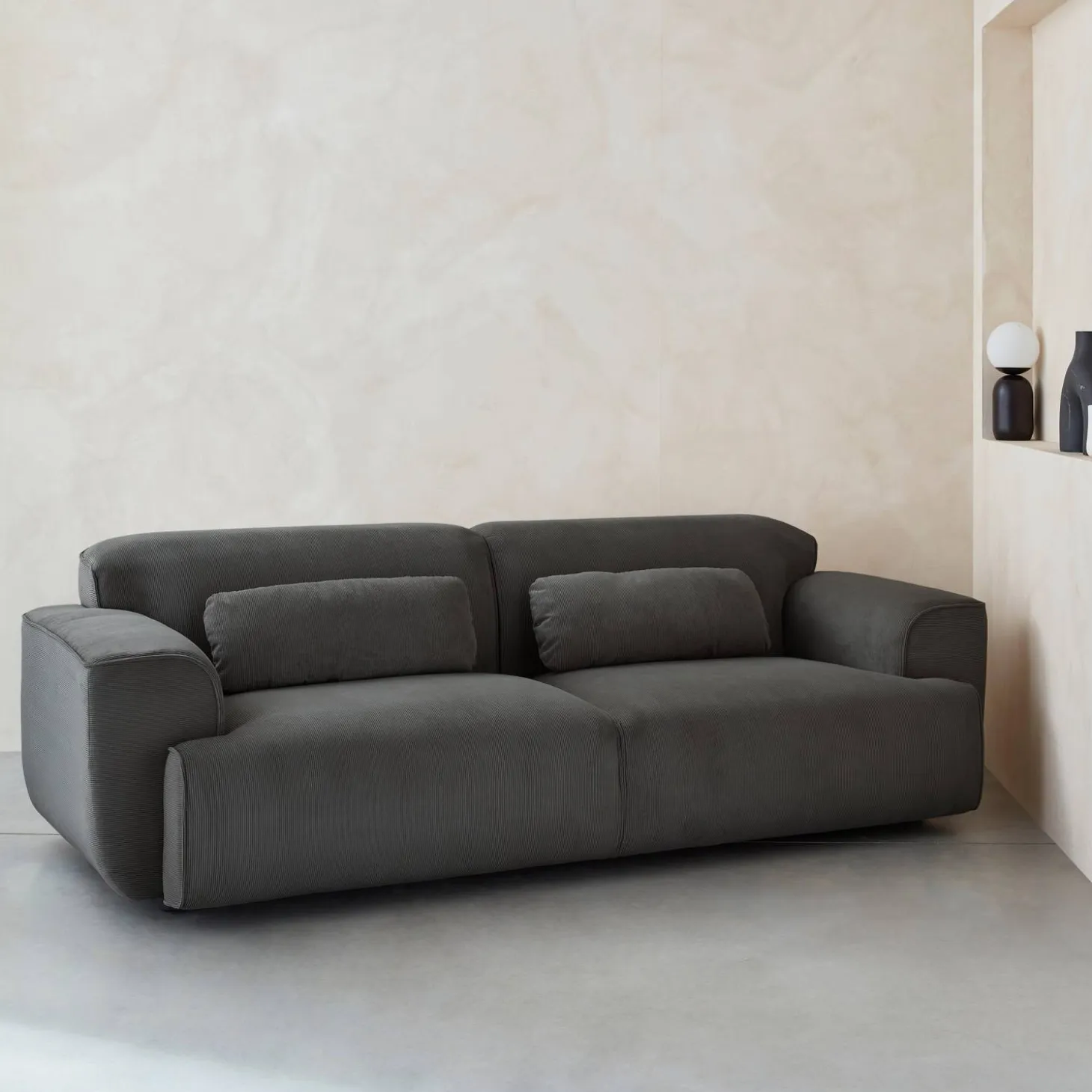 3-zitsbank met corduroy bekleding