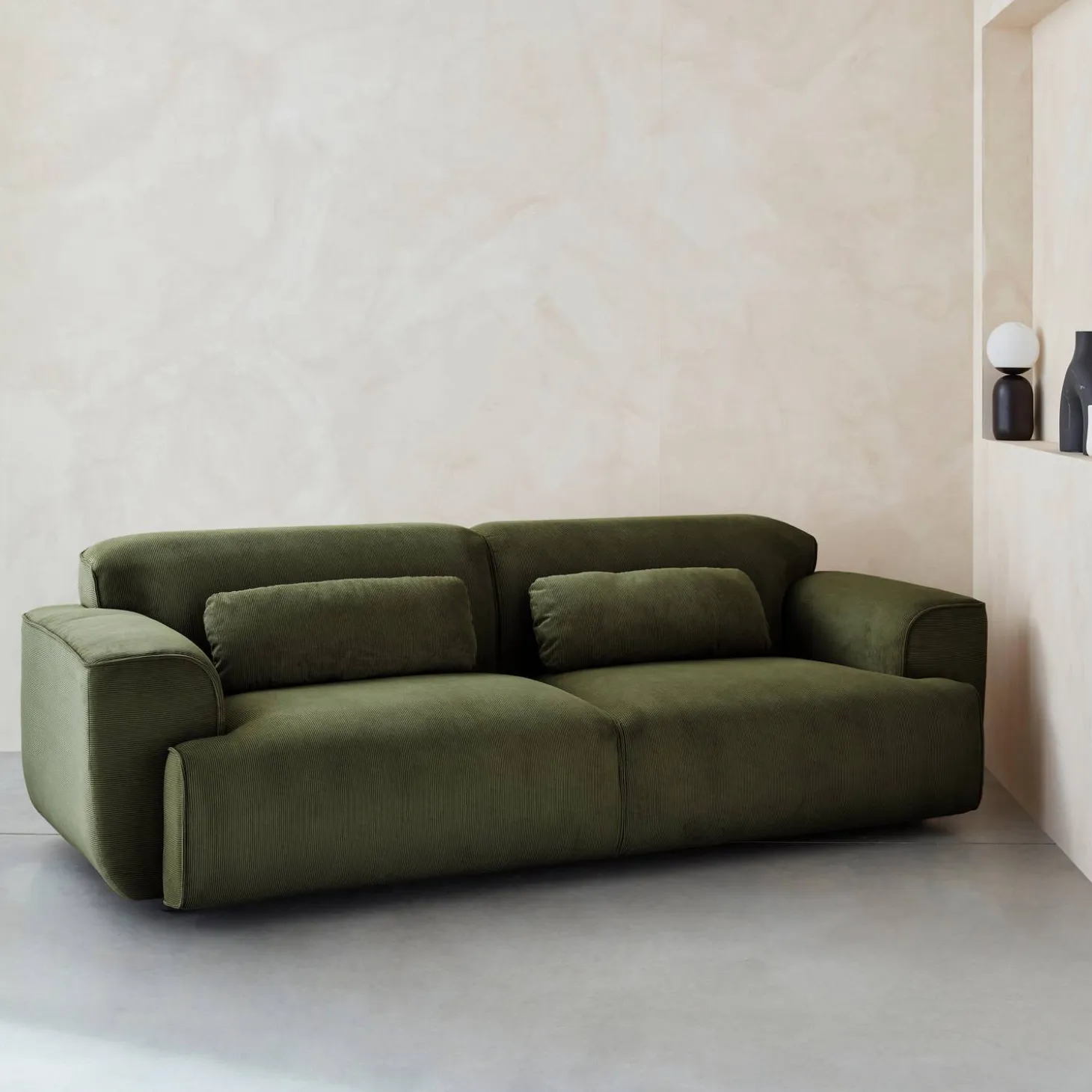 3-zitsbank met corduroy bekleding