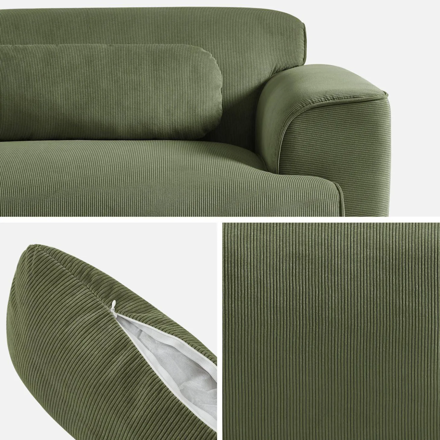 3-zitsbank met corduroy bekleding