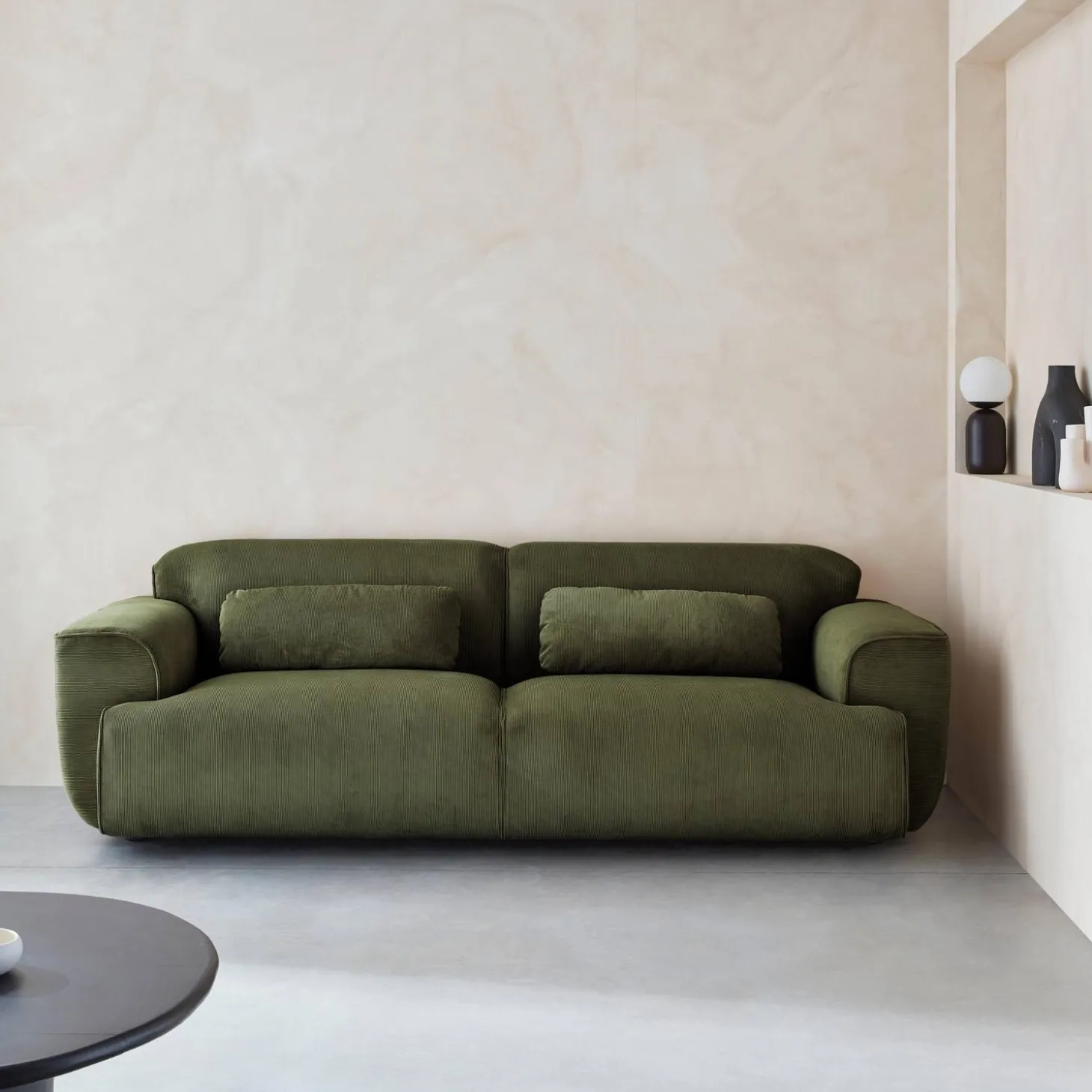 3-zitsbank met corduroy bekleding
