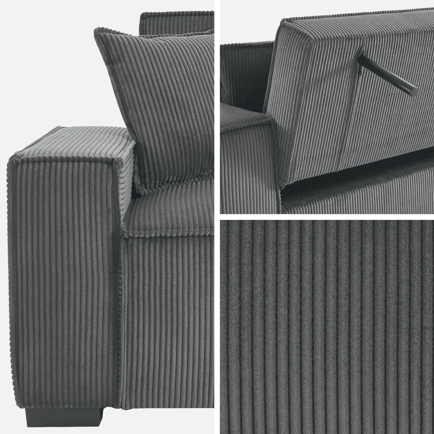 3-zits corduroy slaapbank