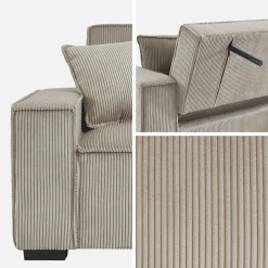 3-zits corduroy slaapbank