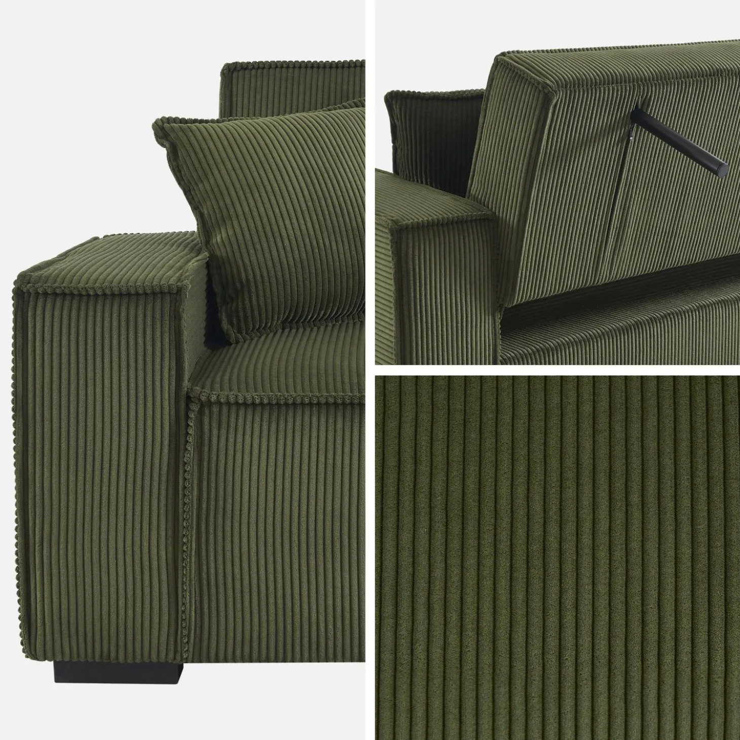 3-zits corduroy slaapbank