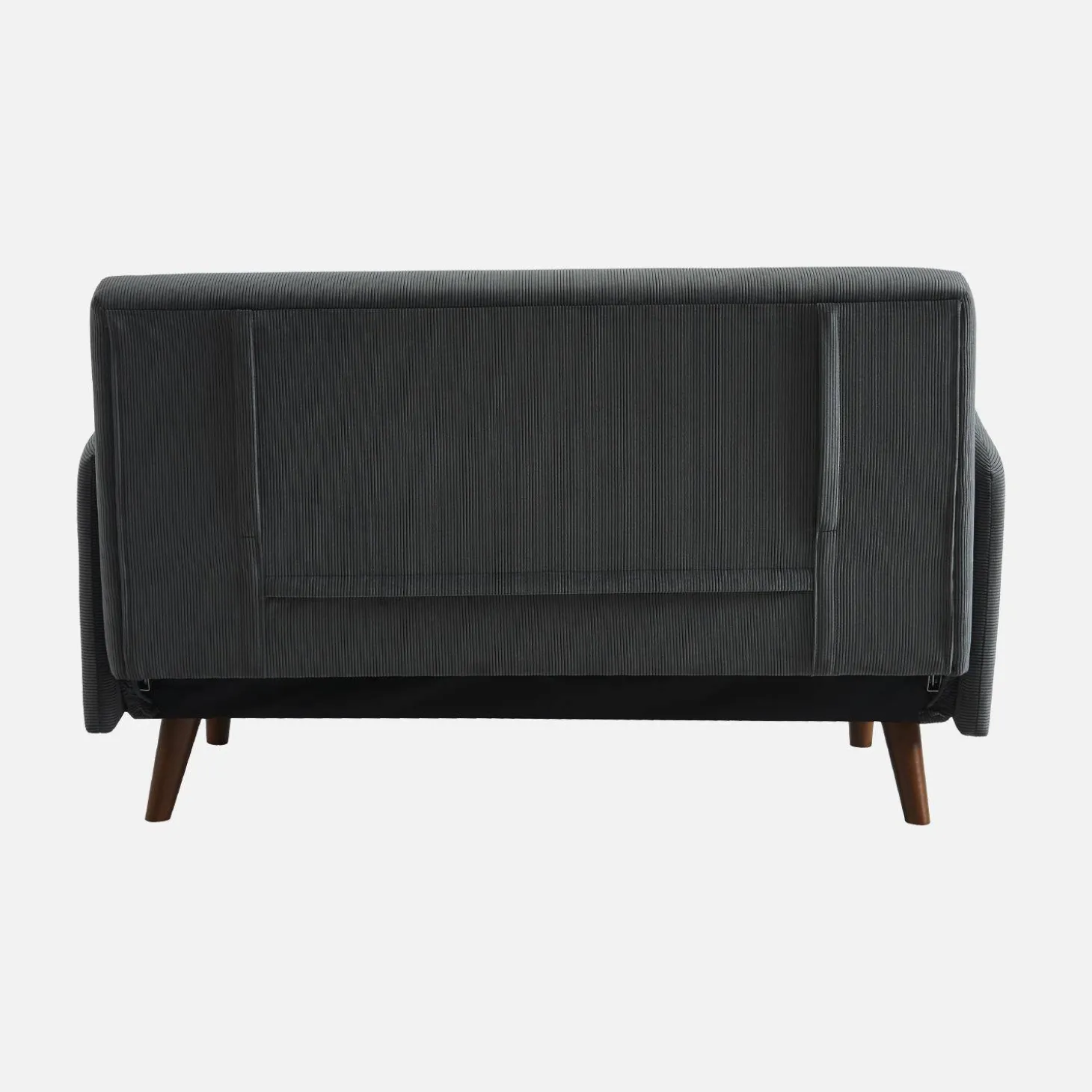 2-zits corduroy slaapbank met houten poten