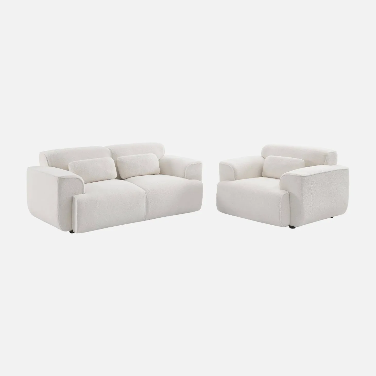 1-zits fauteuil in boucléstof