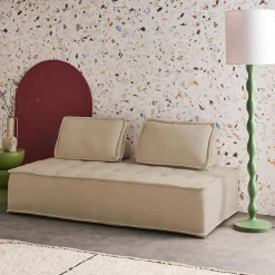 2-zits fauteuil voor modulaire bank in gestoffeerde stof