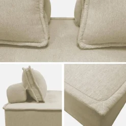 2-zits fauteuil voor modulaire bank in gestoffeerde stof