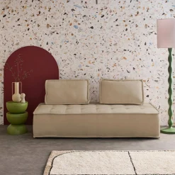 2-zits fauteuil voor modulaire bank in gestoffeerde stof