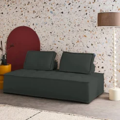 2-zits fauteuil voor modulaire bank in gestoffeerde stof