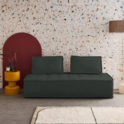 2-zits fauteuil voor modulaire bank in gestoffeerde stof