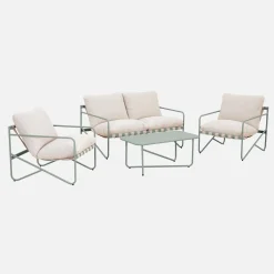 4-zits loungeset met tafel metaal buiten