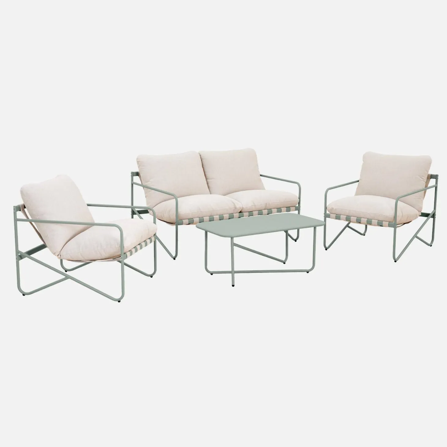 4-zits loungeset met tafel metaal buiten