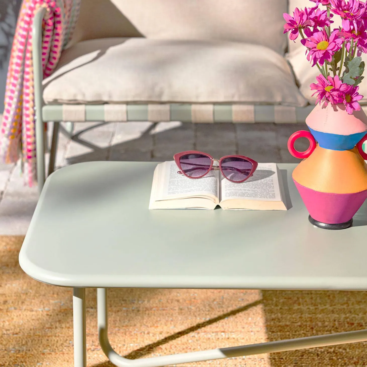 4-zits loungeset met tafel metaal buiten